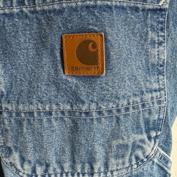 Men’s 38/28 Carhartt Dungaree Fit Workmens Denim Blue Jeans - Picture 5 of 6